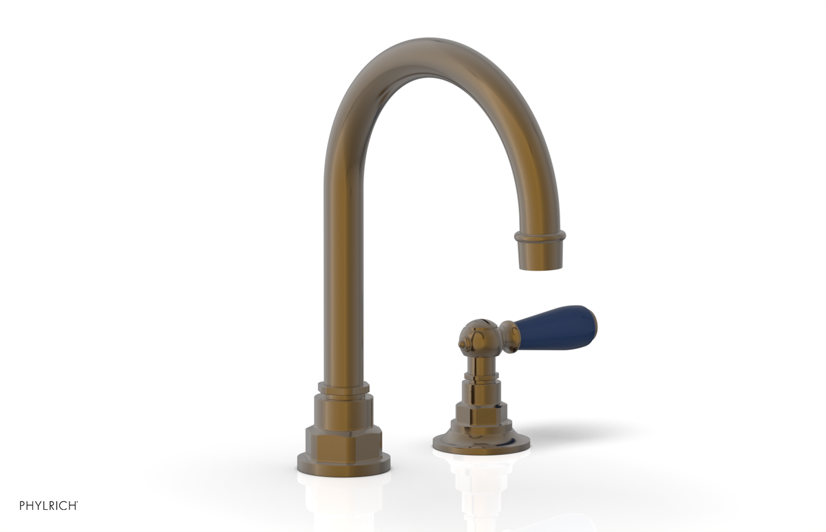 JAMESTOWN Single Handle Faucet - High Spout - Lever Handle with "Navy Blue" Accents 165-06