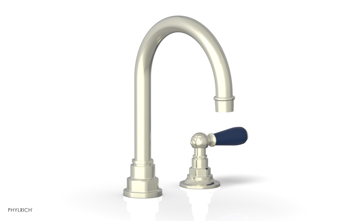 JAMESTOWN Single Handle Faucet - High Spout - Lever Handle with "Navy Blue" Accents 165-06