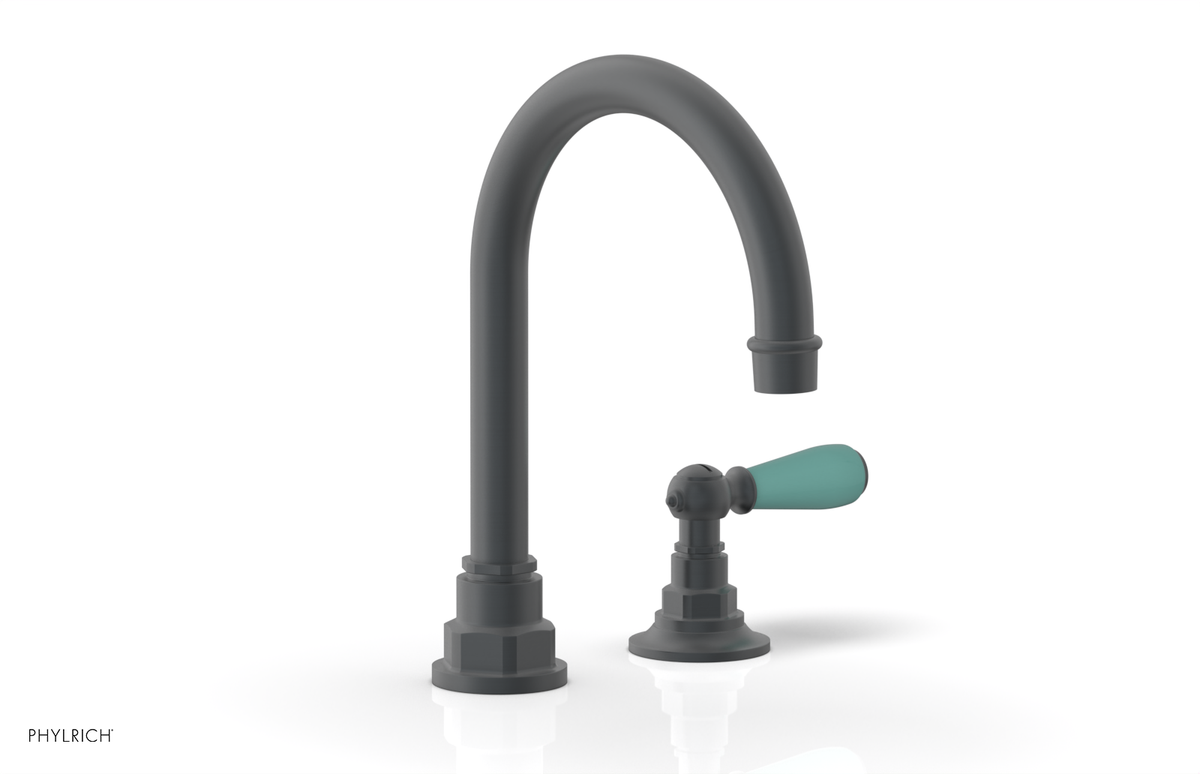 JAMESTOWN Single Handle Faucet - High Spout - Lever Handle with "Turqoise" Accents 165-06
