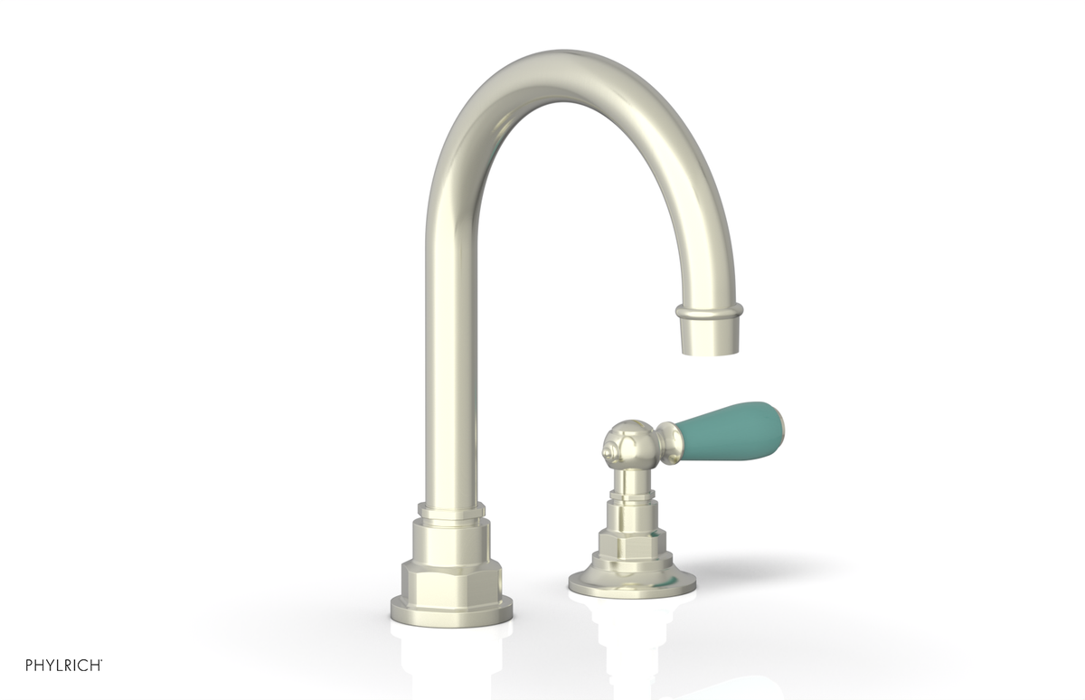 JAMESTOWN Single Handle Faucet - High Spout - Lever Handle with "Turqoise" Accents 165-06