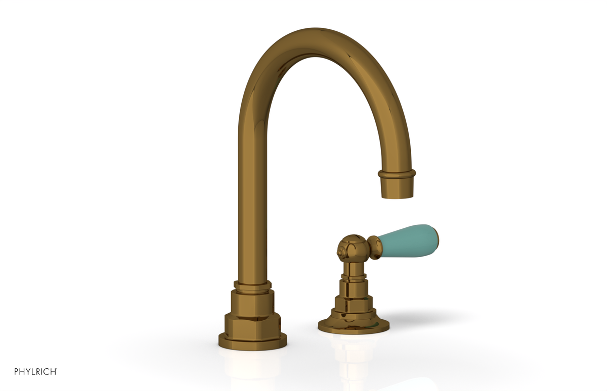 JAMESTOWN Single Handle Faucet - High Spout - Lever Handle with "Turqoise" Accents 165-06