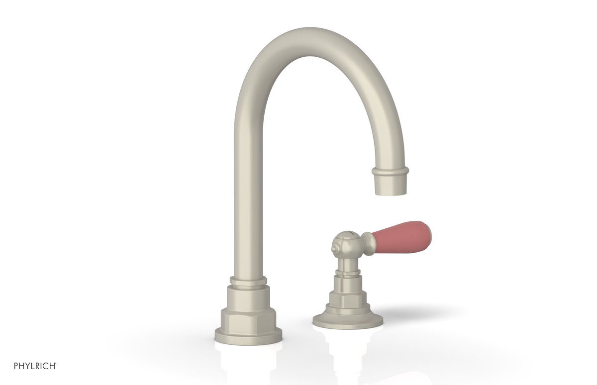 JAMESTOWN Single Handle Faucet - High Spout - Lever Handle with "Pink" Accents 165-06