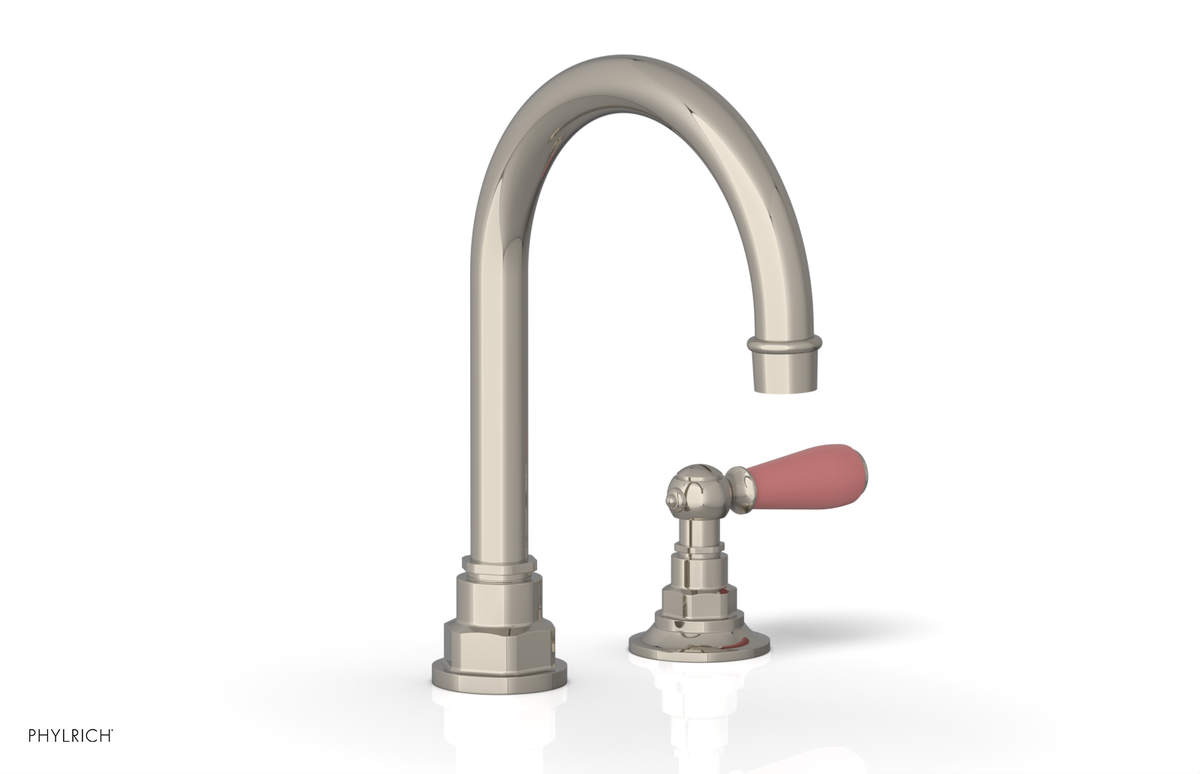 JAMESTOWN Single Handle Faucet - High Spout - Lever Handle with "Pink" Accents 165-06