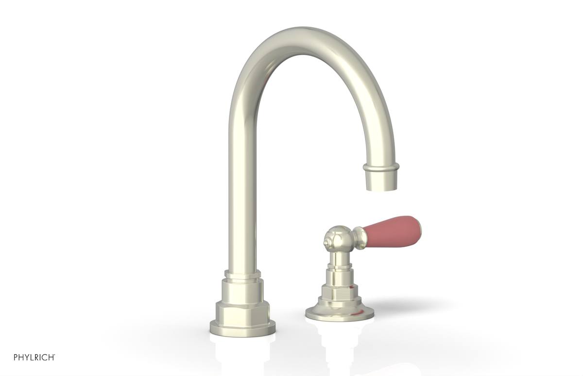 JAMESTOWN Single Handle Faucet - High Spout - Lever Handle with "Pink" Accents 165-06
