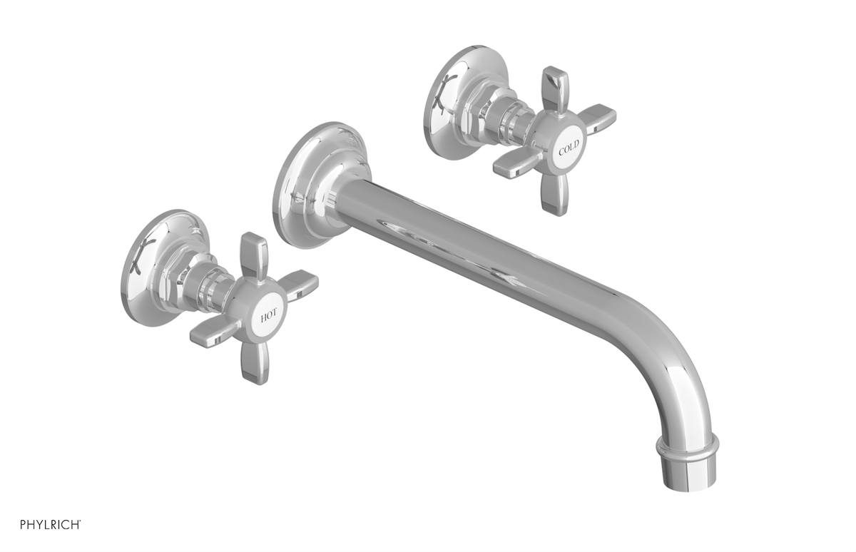 JAMESTOWN Wall Lavatory Set - 10" Spout - Cross Handle 165-11-10