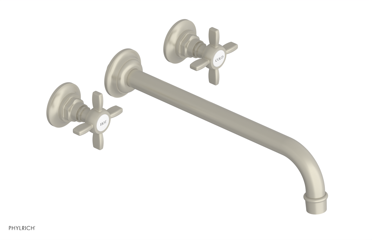 JAMESTOWN Wall Lavatory Set - 12" Spout - Cross Handle 165-11-12