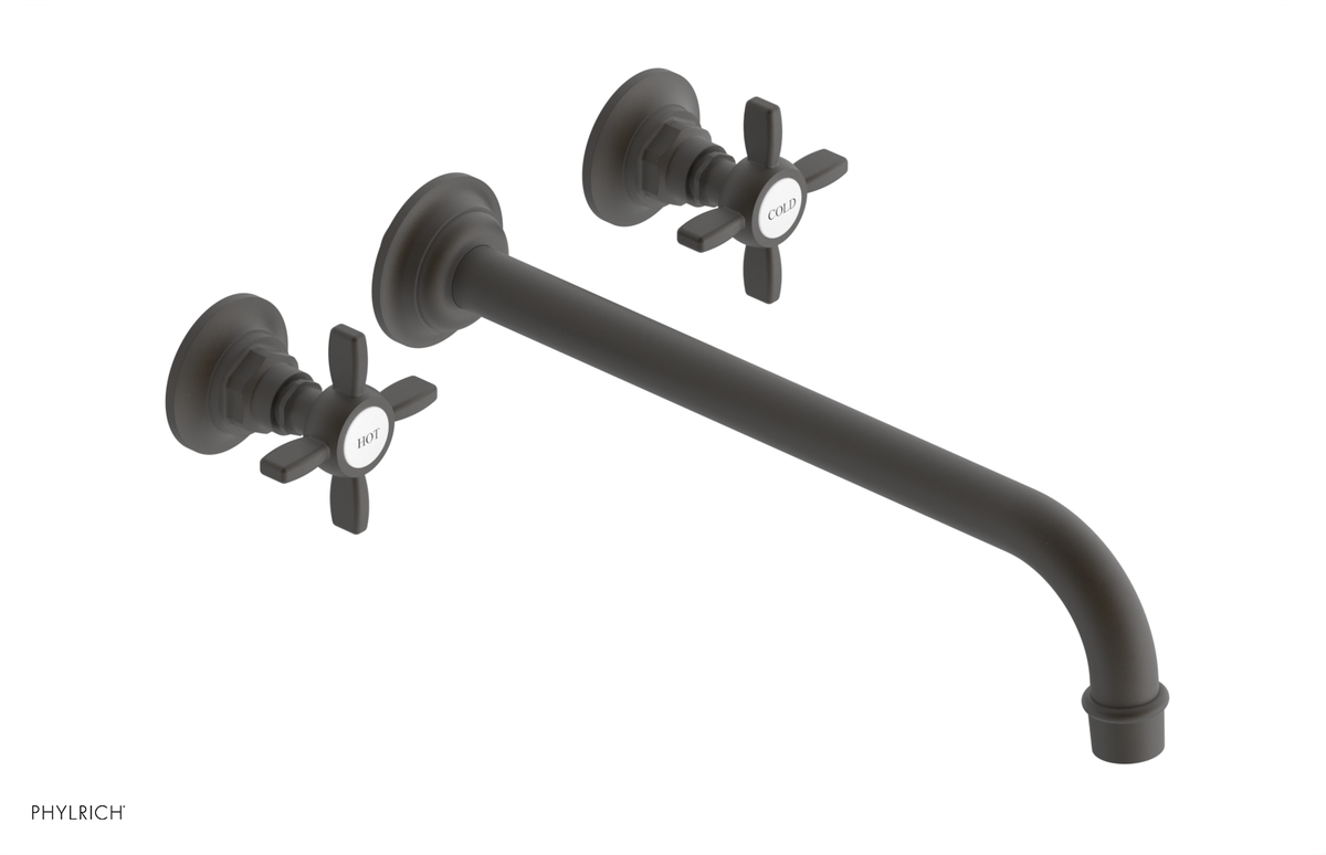 JAMESTOWN Wall Lavatory Set - 12" Spout - Cross Handle 165-11-12