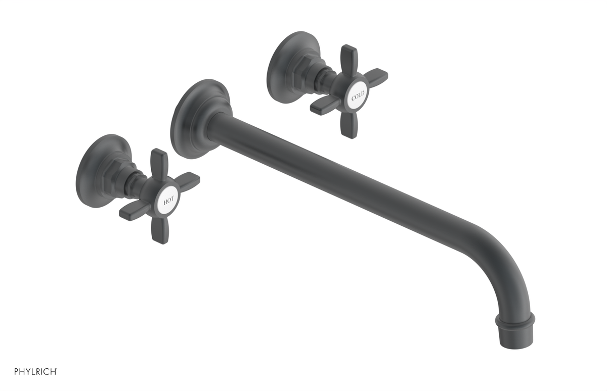 JAMESTOWN Wall Lavatory Set - 12" Spout - Cross Handle 165-11-12