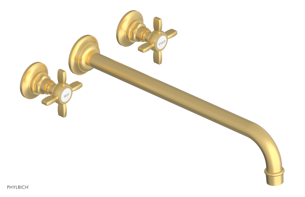 JAMESTOWN Wall Lavatory Set - 14" Spout - Cross Handle 165-11-14