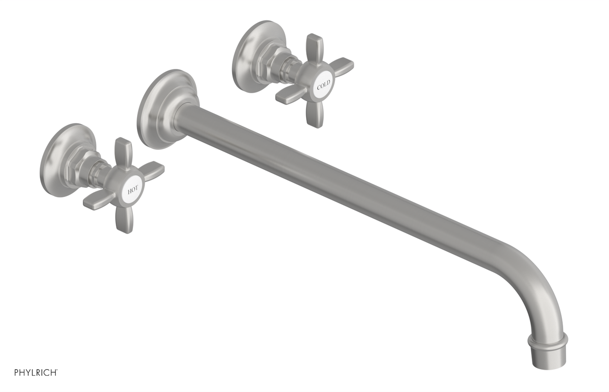 JAMESTOWN Wall Lavatory Set - 14" Spout - Cross Handle 165-11-14