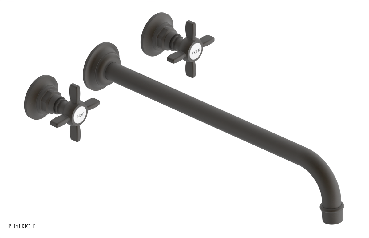 JAMESTOWN Wall Lavatory Set - 14" Spout - Cross Handle 165-11-14