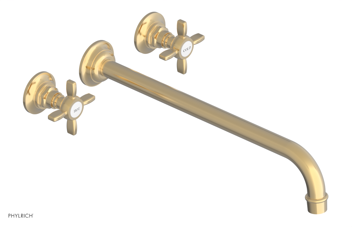 JAMESTOWN Wall Lavatory Set - 14" Spout - Cross Handle 165-11-14