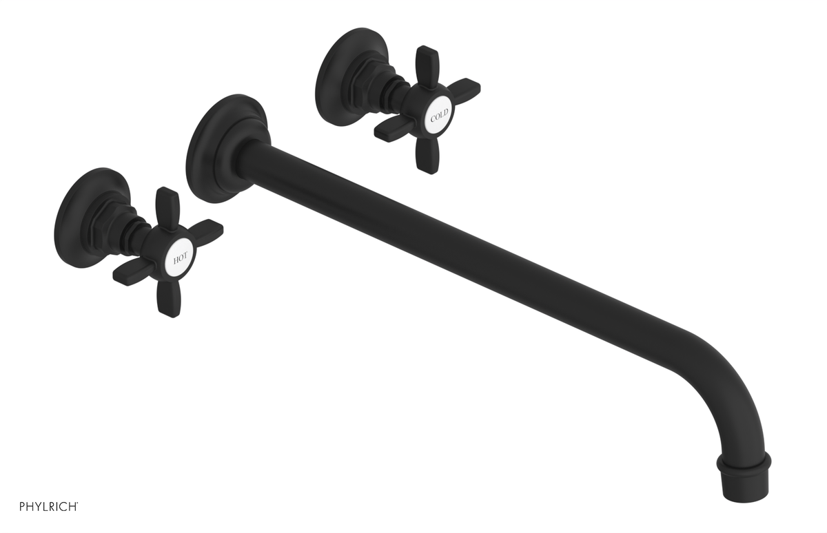 JAMESTOWN Wall Lavatory Set - 14" Spout - Cross Handle 165-11-14