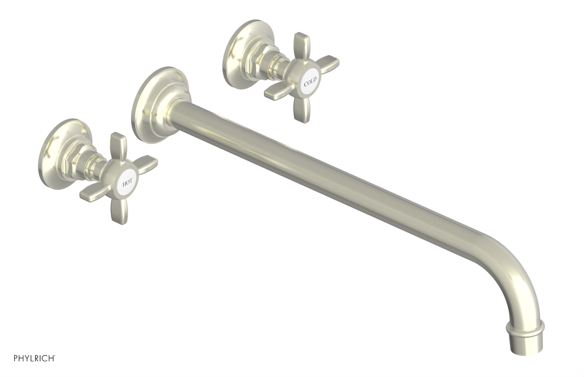 JAMESTOWN Wall Lavatory Set - 14" Spout - Cross Handle 165-11-14