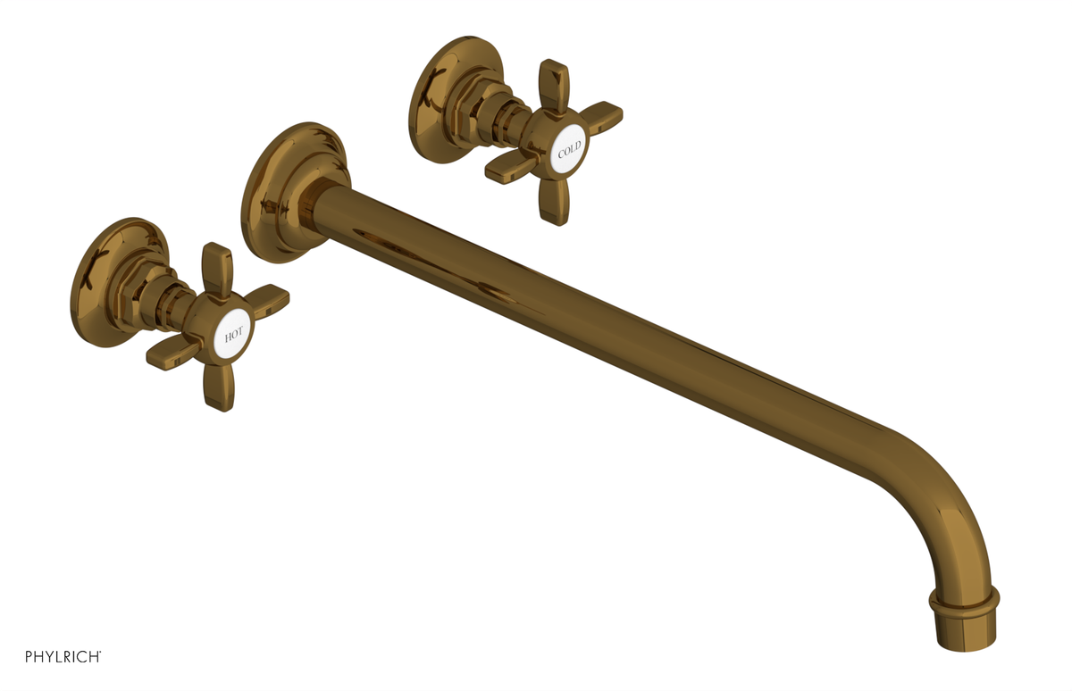 JAMESTOWN Wall Lavatory Set - 14" Spout - Cross Handle 165-11-14