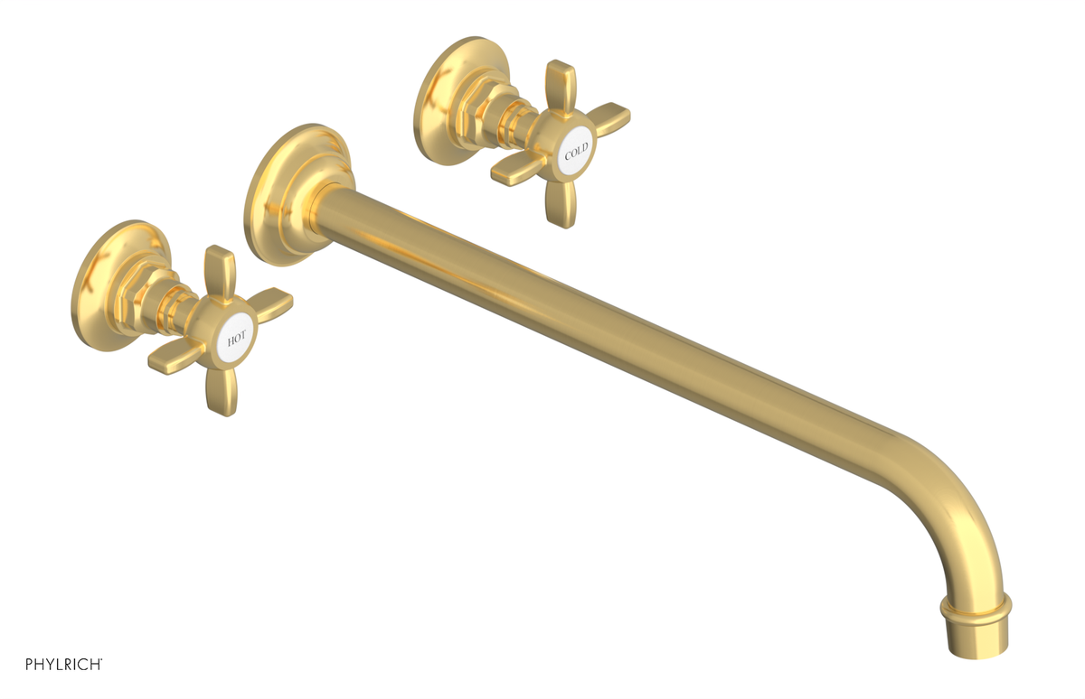JAMESTOWN Wall Lavatory Set - 14" Spout - Cross Handle 165-11-14