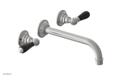 JAMESTOWN Wall Lavatory Set - 10" Spout - Lever Handle with "Black" Accents 165-12-10