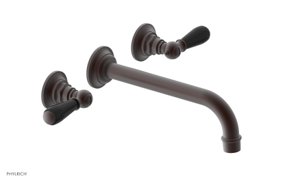 JAMESTOWN Wall Lavatory Set - 10" Spout - Lever Handle with "Black" Accents 165-12-10