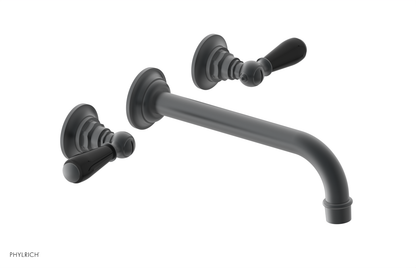 JAMESTOWN Wall Lavatory Set - 10" Spout - Lever Handle with "Black" Accents 165-12-10