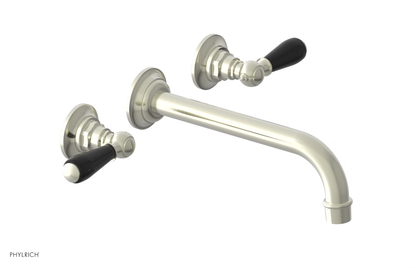 JAMESTOWN Wall Lavatory Set - 10" Spout - Lever Handle with "Black" Accents 165-12-10
