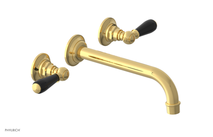 JAMESTOWN Wall Lavatory Set - 10" Spout - Lever Handle with "Black" Accents 165-12-10