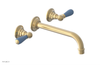 JAMESTOWN Wall Lavatory Set - 10" Spout - Lever Handle with "Light Blue" Accents 165-12-10