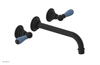 JAMESTOWN Wall Lavatory Set - 10" Spout - Lever Handle with "Light Blue" Accents 165-12-10