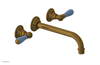 JAMESTOWN Wall Lavatory Set - 10" Spout - Lever Handle with "Light Blue" Accents 165-12-10