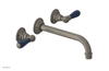 JAMESTOWN Wall Lavatory Set - 10" Spout - Lever Handle with "Navy Blue" Accents 165-12-10