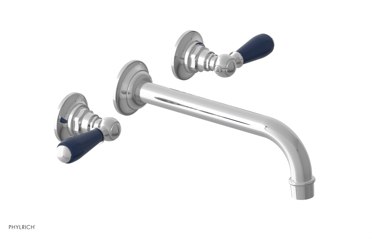 JAMESTOWN Wall Tub Set - 10" Spout - Lever Handle with "Navy Blue" Accents 165-57-10