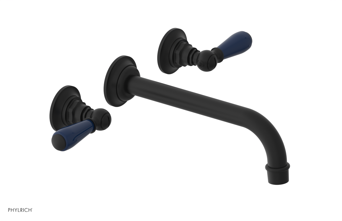 JAMESTOWN Wall Tub Set - 10" Spout - Lever Handle with "Navy Blue" Accents 165-57-10