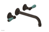 JAMESTOWN Wall Lavatory Set - 10" Spout - Lever Handle with "Turqoise" Accents 165-12-10