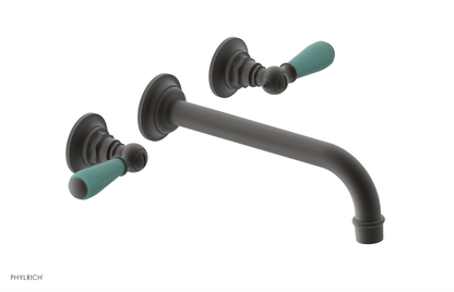 JAMESTOWN Wall Lavatory Set - 10" Spout - Lever Handle with "Turqoise" Accents 165-12-10