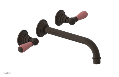 JAMESTOWN Wall Lavatory Set - 10" Spout - Lever Handle with "Pink" Accents 165-12-10