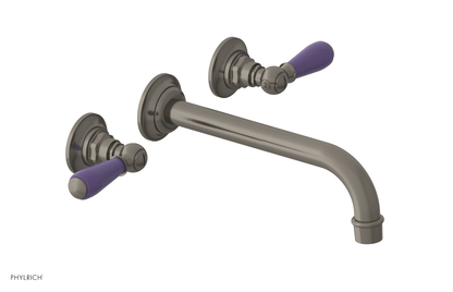 JAMESTOWN Wall Lavatory Set - 10" Spout - Lever Handle with "Purple" Accents 165-12-10