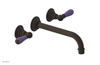 JAMESTOWN Wall Lavatory Set - 10" Spout - Lever Handle with "Purple" Accents 165-12-10