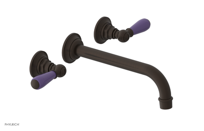 JAMESTOWN Wall Lavatory Set - 10" Spout - Lever Handle with "Purple" Accents 165-12-10