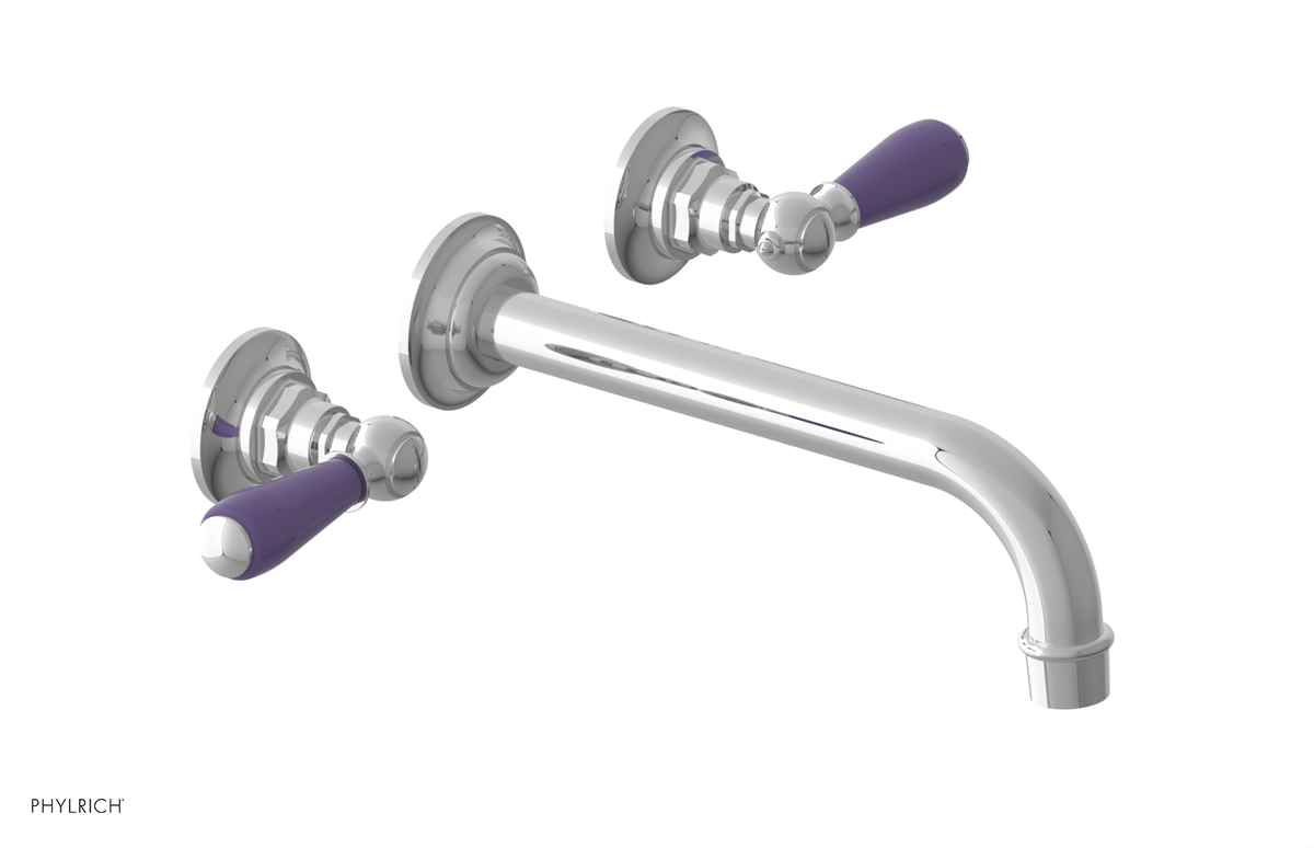 JAMESTOWN Wall Lavatory Set - 10" Spout - Lever Handle with "Purple" Accents 165-12-10
