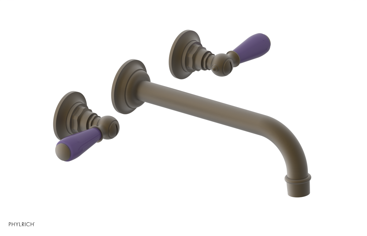 JAMESTOWN Wall Lavatory Set - 10" Spout - Lever Handle with "Purple" Accents 165-12-10