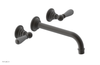 JAMESTOWN Wall Lavatory Set - 10" Spout - Lever Handle with "Grey" Accents 165-12-10