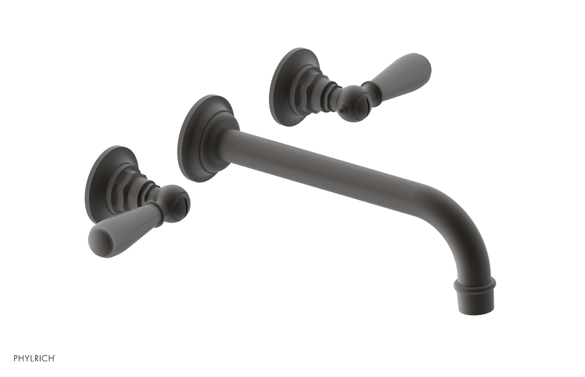 JAMESTOWN Wall Lavatory Set - 10" Spout - Lever Handle with "Grey" Accents 165-12-10