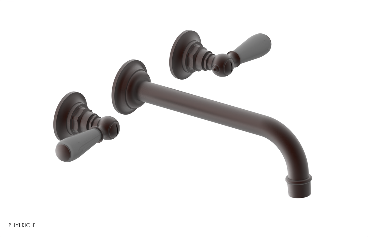 JAMESTOWN Wall Lavatory Set - 10" Spout - Lever Handle with "Grey" Accents 165-12-10