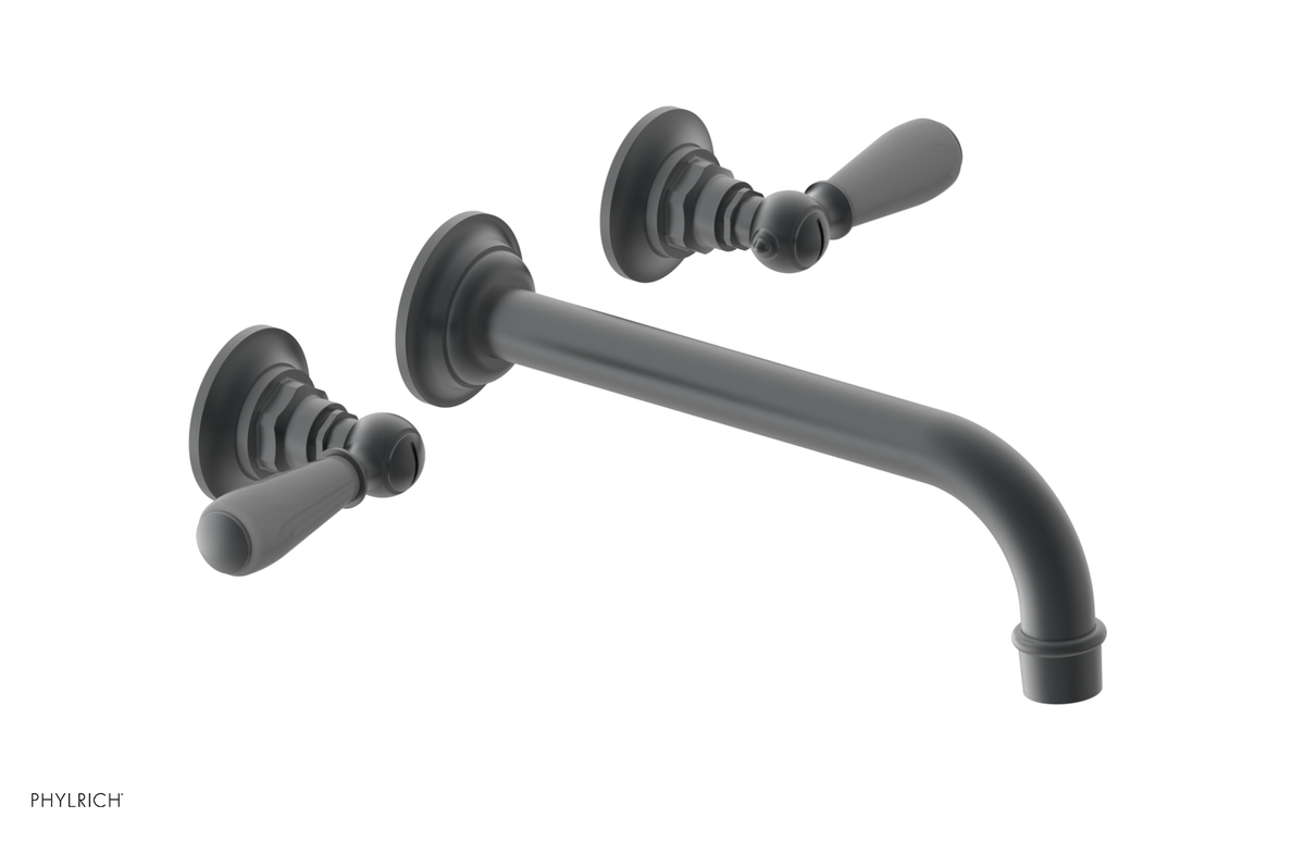 JAMESTOWN Wall Lavatory Set - 10" Spout - Lever Handle with "Grey" Accents 165-12-10