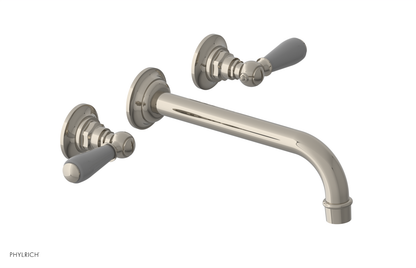 JAMESTOWN Wall Lavatory Set - 10" Spout - Lever Handle with "Grey" Accents 165-12-10
