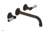 JAMESTOWN Wall Lavatory Set - 10" Spout - Lever Handle with "White" Accents 165-12-10