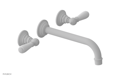 JAMESTOWN Wall Lavatory Set - 10" Spout - Lever Handle with "White" Accents 165-12-10
