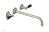 JAMESTOWN Wall Lavatory Set - 12" Spout - Lever Handle with "Black" Accents 165-12-12