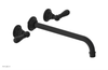 JAMESTOWN Wall Lavatory Set - 12" Spout - Lever Handle with "Black" Accents 165-12-12