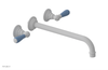 JAMESTOWN Wall Lavatory Set - 12" Spout - Lever Handle with "Light Blue" Accents 165-12-12