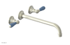 JAMESTOWN Wall Lavatory Set - 12" Spout - Lever Handle with "Light Blue" Accents 165-12-12